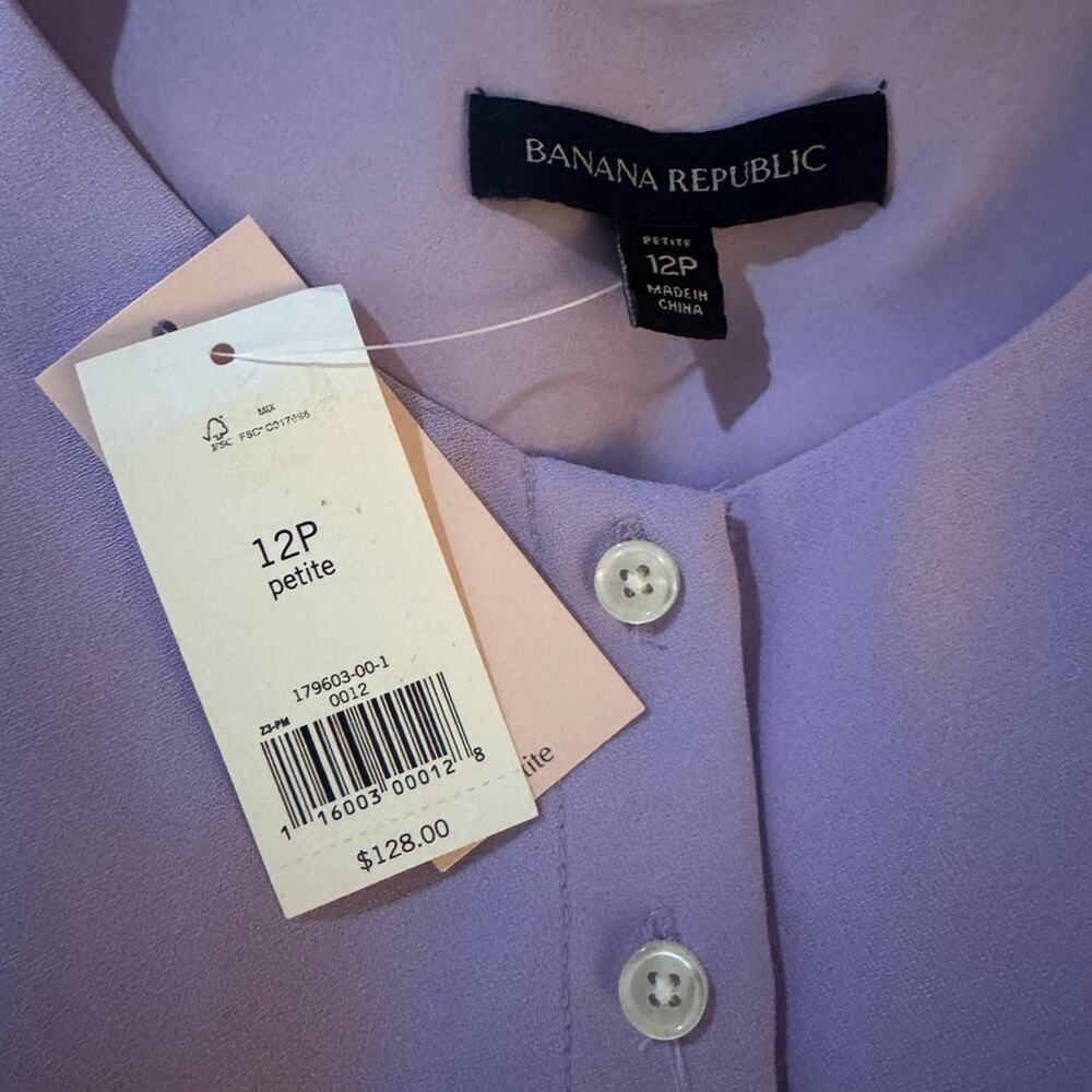 Banana Republic Lavender Button-Front Sleeveless Midi Dress 12P NWT - Picture 7 of 7